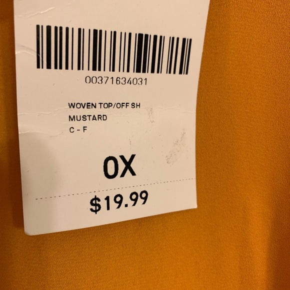 NWT Mustard Cold Shoulder Blouse - Picture 4 of 6